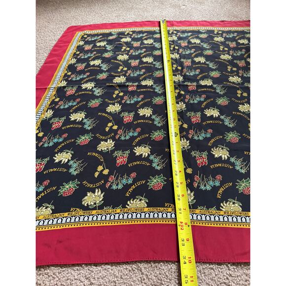 Australia Floral Square Scarf Headscarf Retro Old Money Quiet Luxury Vintage - Picture 2 of 5
